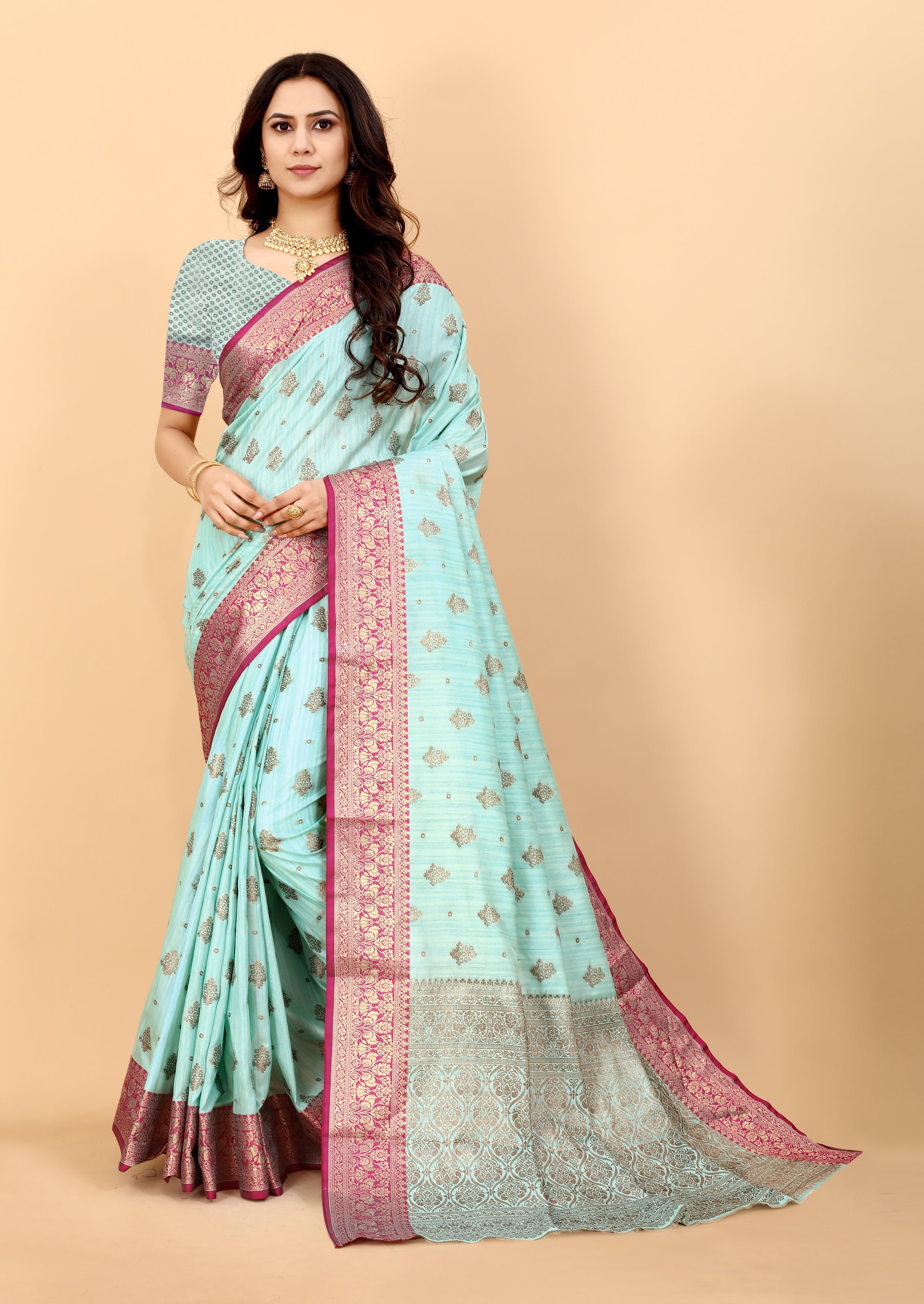 Soft Semi Silk Saree  With Rich Zari Woven Pallu 20623N