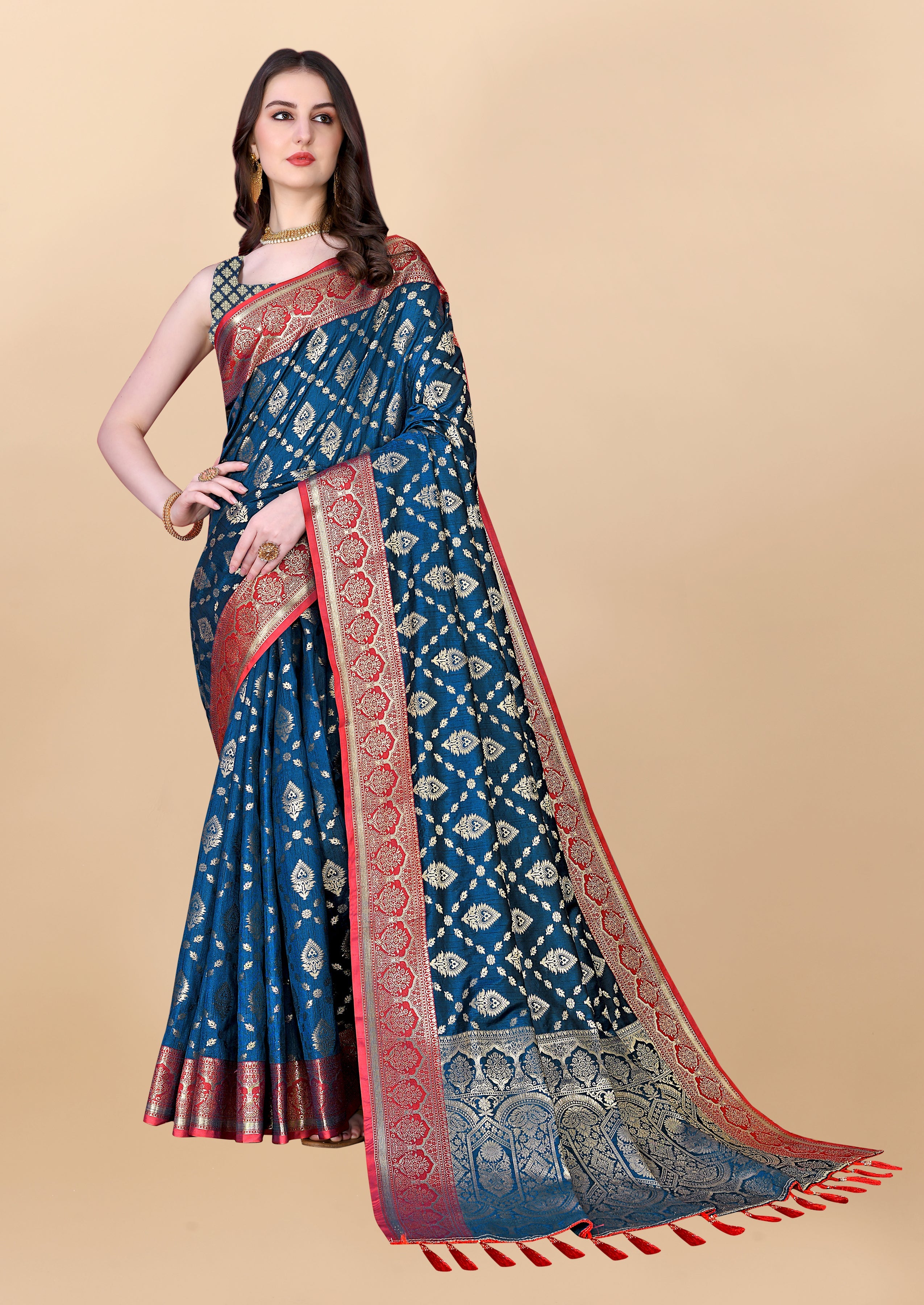 Soft Semi Silk Saree  With Rich Zari Woven Pallu 20750N