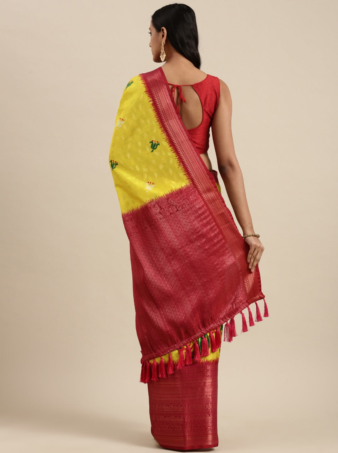 Soft Semi Silk Saree with Gold zari weaving Kalamakari Digital Print 21705N