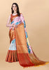 Soft Semi Silk Saree with Gold zari weaving Kalamakari Digital Print 21709N