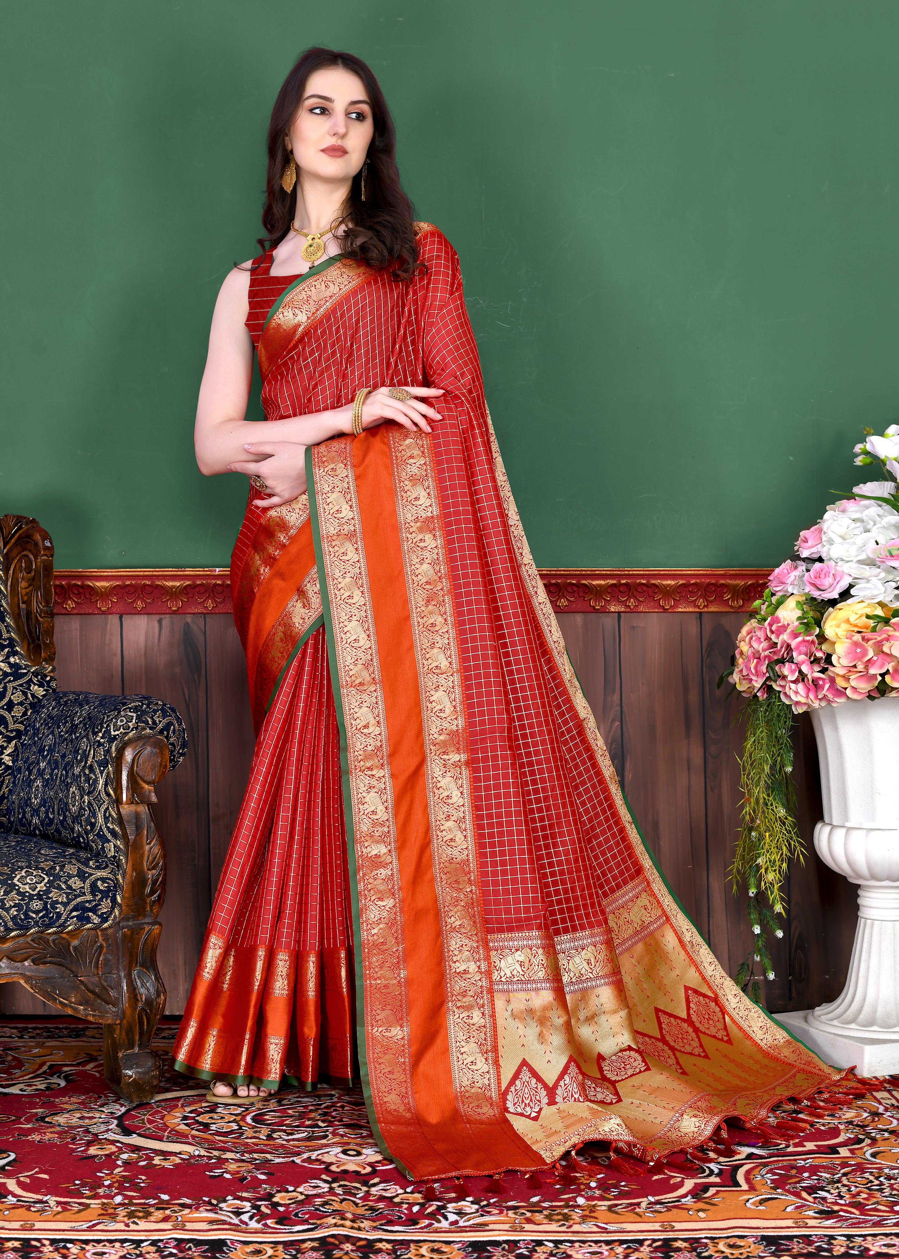 Soft Semi Silk saree with zari weaving design  and Rich Zari weaving Pallu 21581N