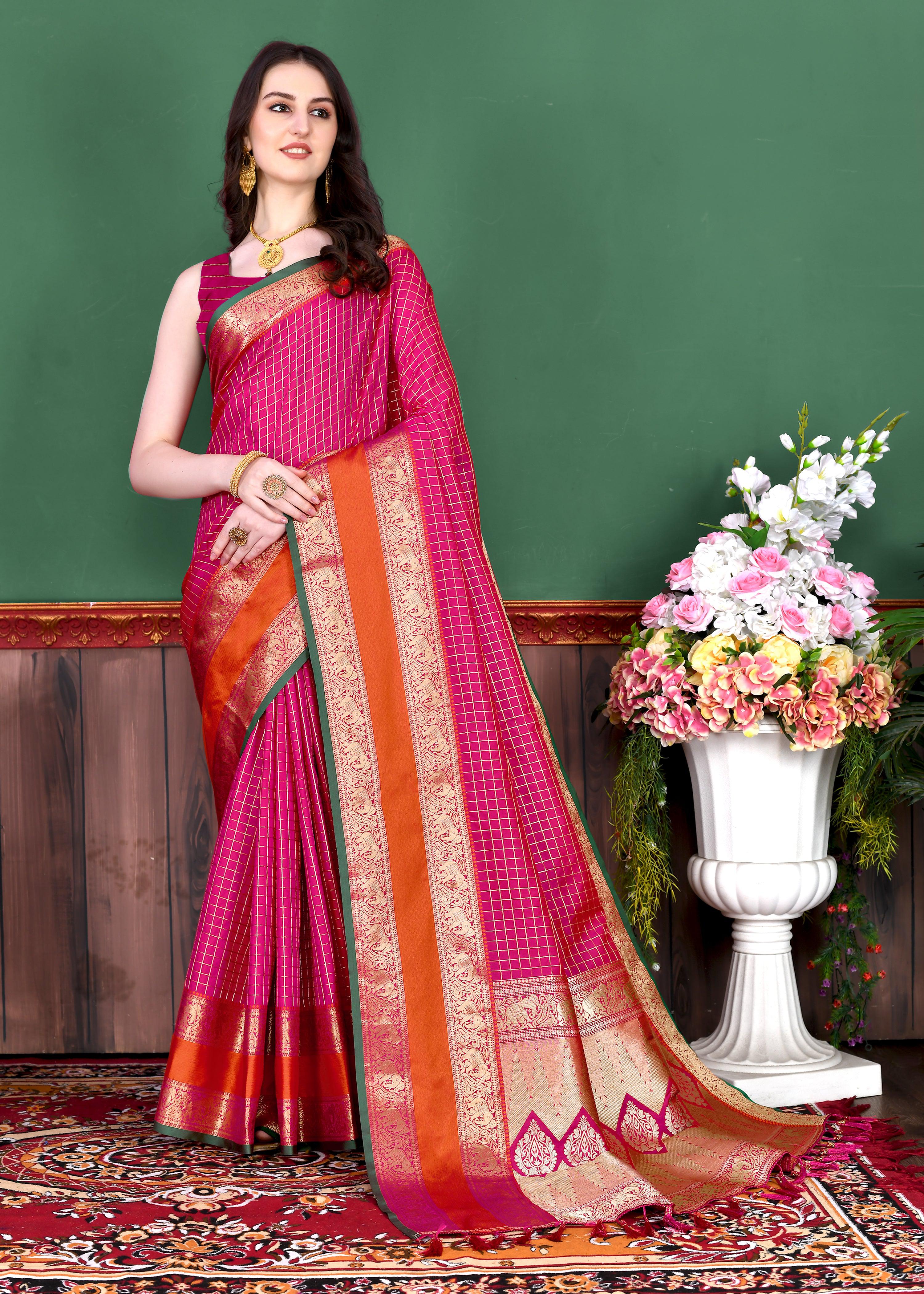 Soft Semi Silk saree with zari weaving design  and Rich Zari weaving Pallu 21581N