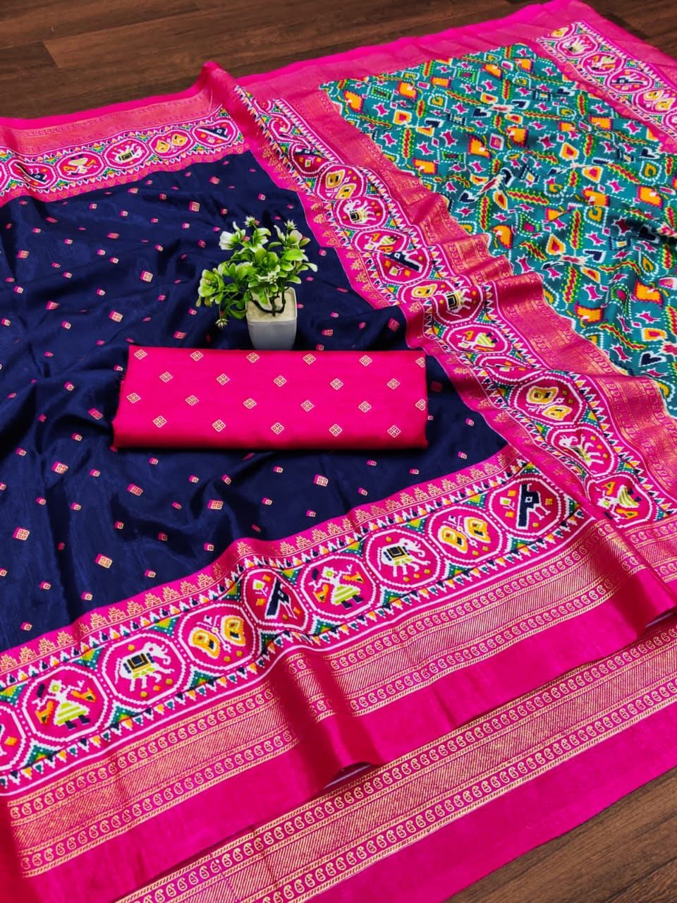 Soft Semi-silk Saree Patola Design Saree 15001N