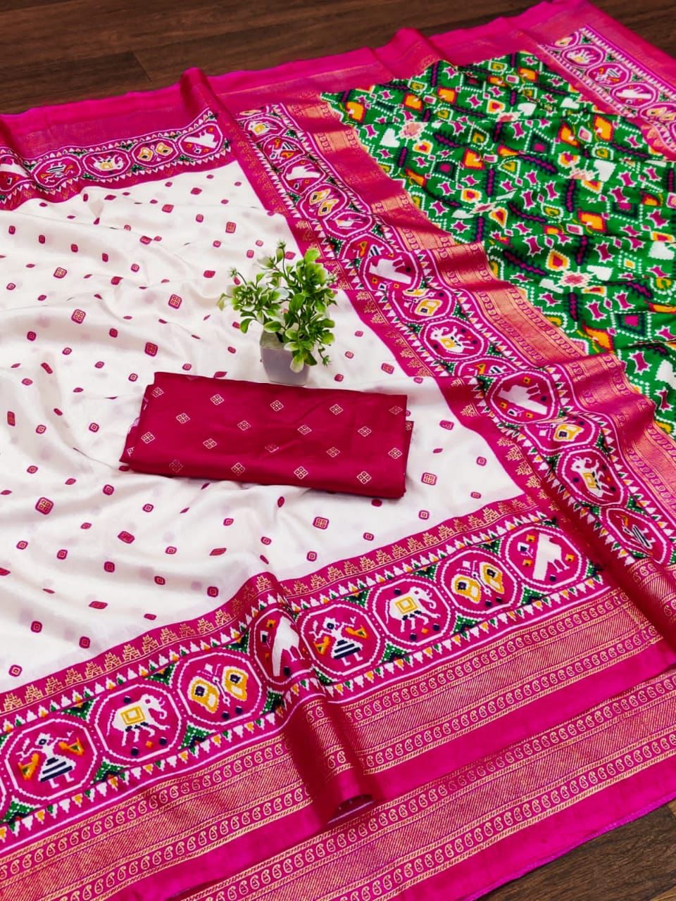 Soft Semi-silk Saree Patola Design Saree 15001N