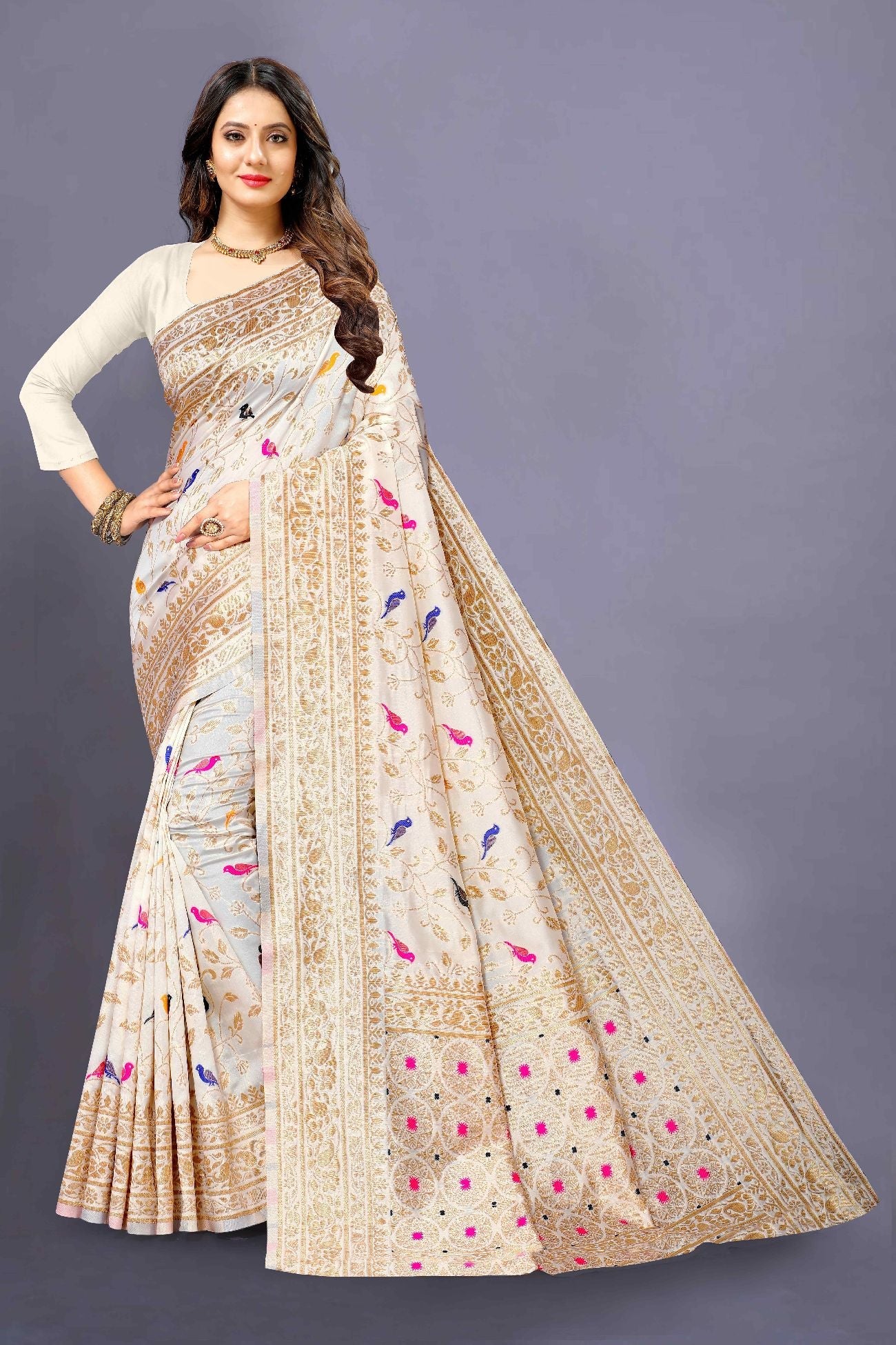 Soft Silk saree with zari weaving design and Rich Zari Pallu 20582N