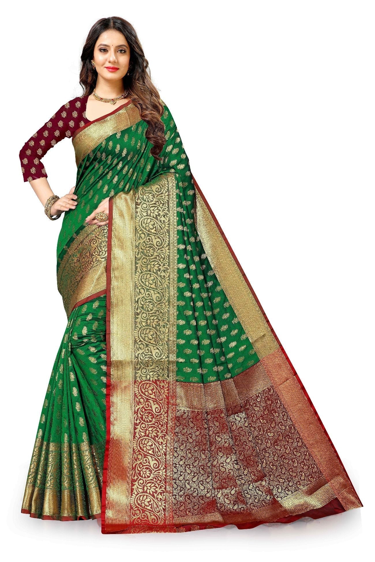 Soft Silk saree with zari weaving design and Rich Zari Pallu 20586N
