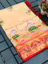 Soft paithani Semi-silk Block kalamkari Print Designed Party Wear Saree 15520N