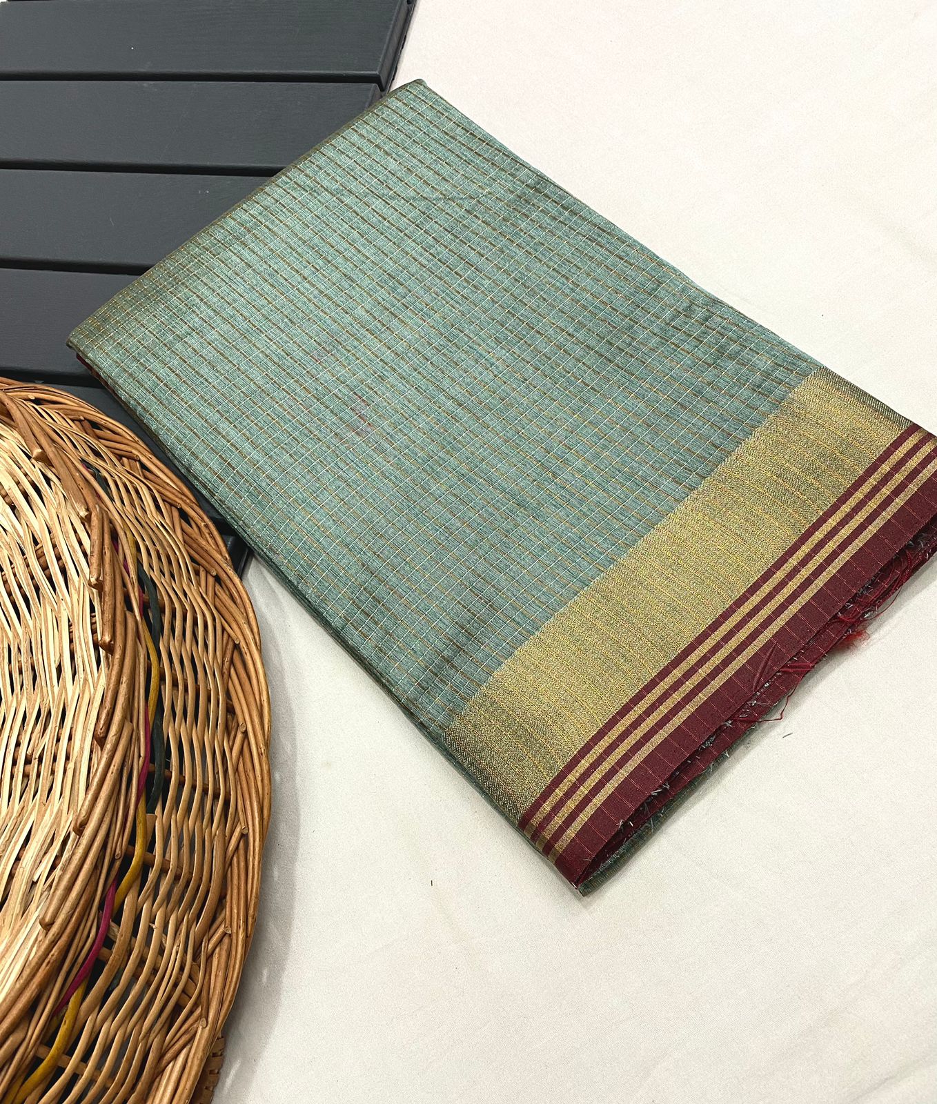 Soft semi-silk sarees with all over zari chex Weaving design saree 21013N