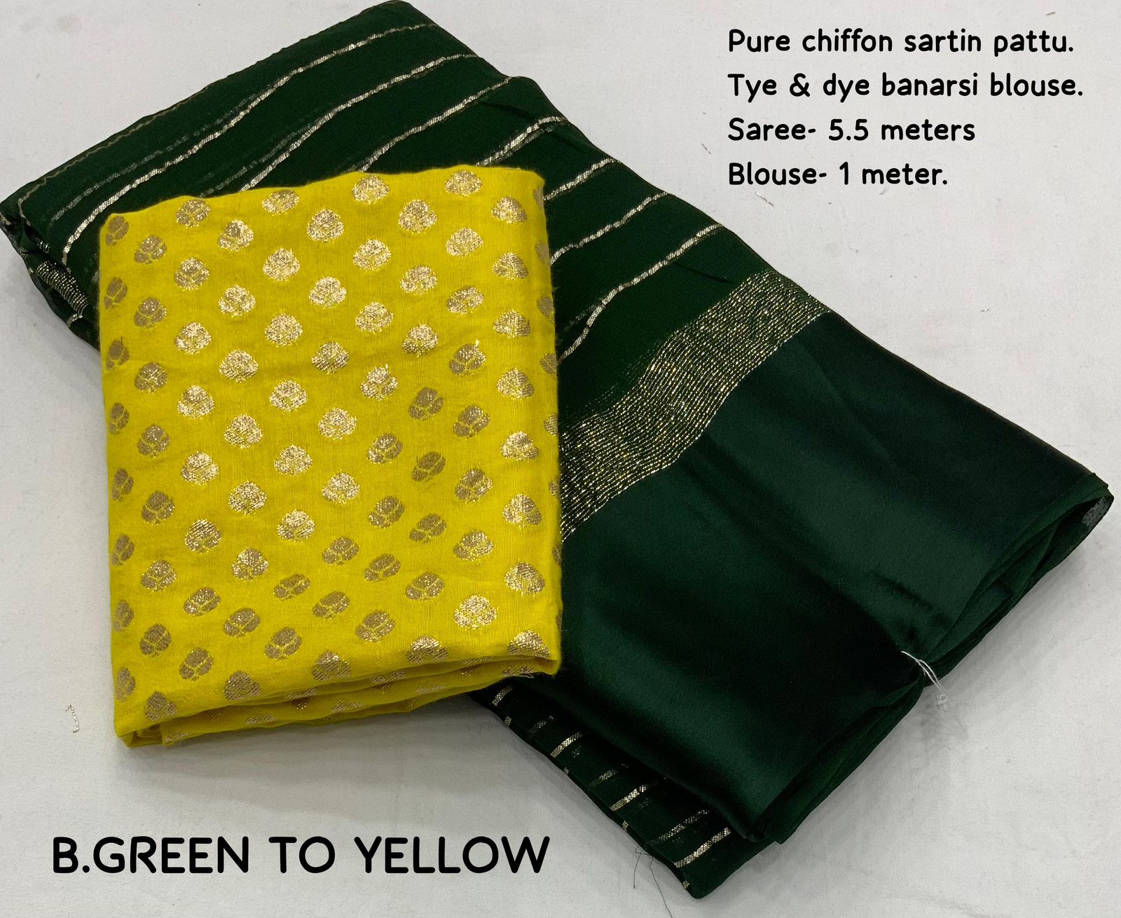 Soft viscous Green saree with zari And Different Blouse Color 18526N