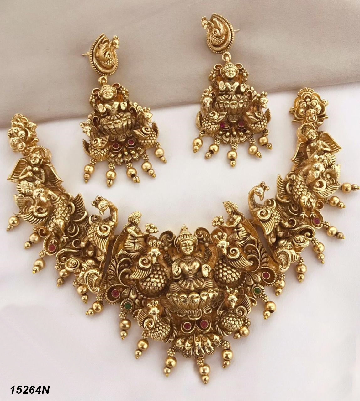 Temple Collection Antique Laxmi Necklace Set 15263N