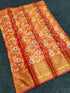 The perfect Kanchi border soft Semi-silk saree and pallu are precisely hand woven.15964N