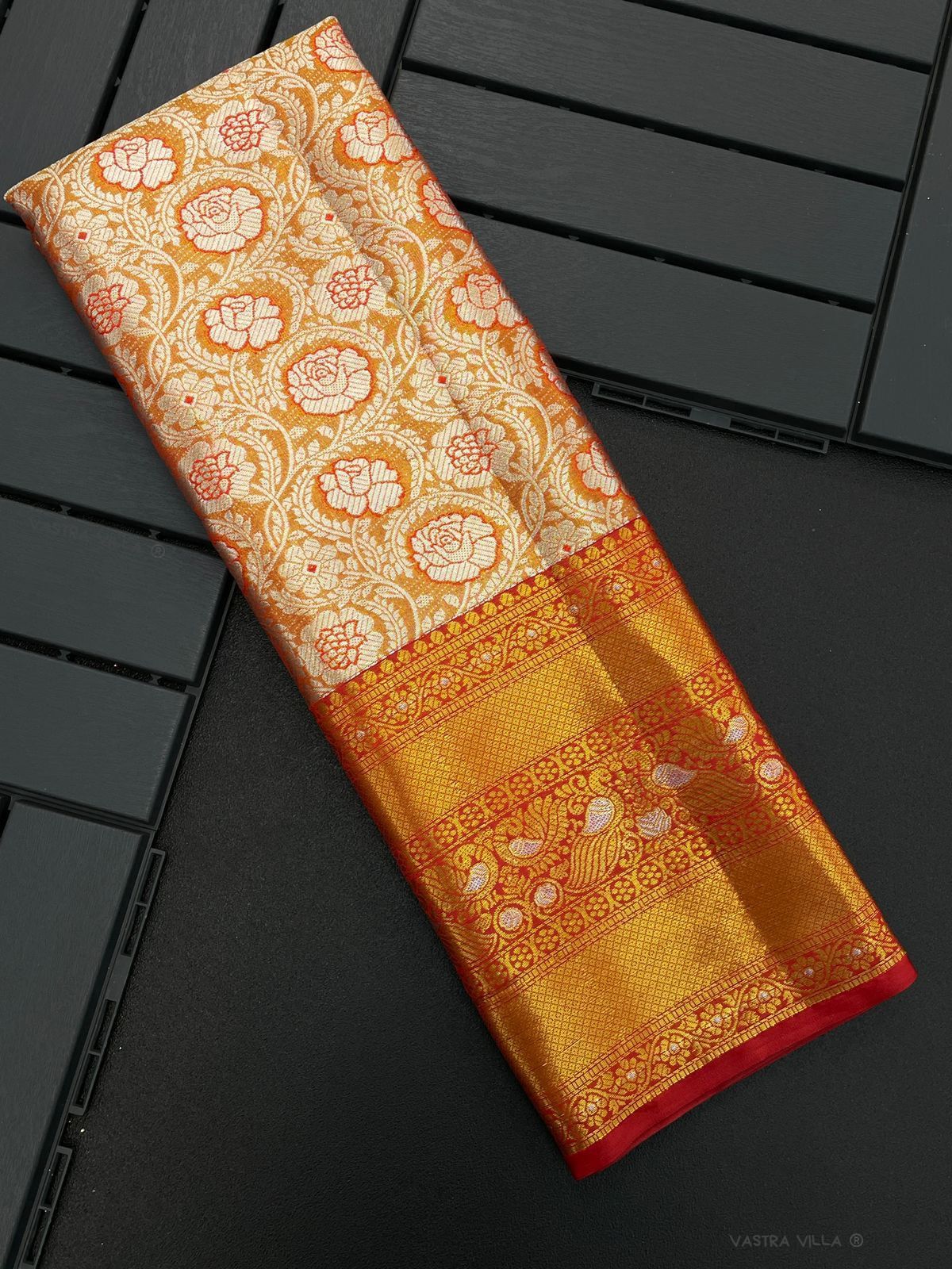 Tissue Semi Silk Heavy Multi zari with contrast rich pallu saree 16707N