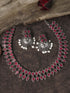Two Line Classy Oxidised Necklace Set with different colour stones Options 11942N - Griiham