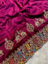 Vichitra Silk Saree Multi Emrodiry Wrok With Siroski Dimound & Running saree 17707N