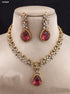Victorian Gold Plated Star pattern CZ Necklace Set 14166N - Griiham