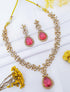 Victorian Gold Plated Star pattern CZ Necklace Set 14166N - Griiham