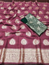 Viscose Georgette Satin Saree With extra full neck Blouse 18313N