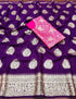 Viscose Georgette Satin Saree With extra full neck Blouse 18313N