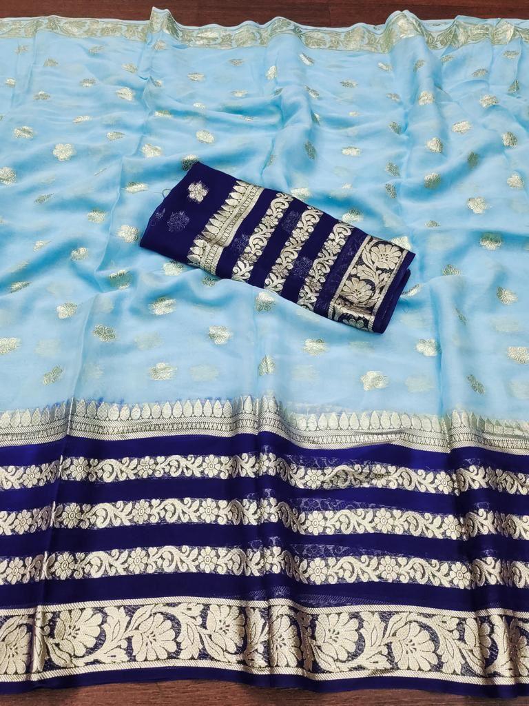 Viscose Georgette Sattin Saree with sibori Dying Concept saree 18590N - Griiham