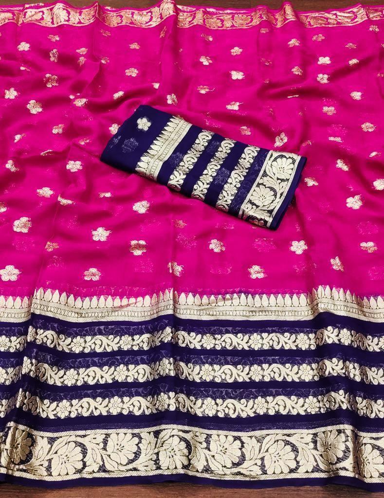Viscose Georgette Sattin Saree with sibori Dying Concept saree 18590N - Griiham