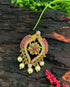 Gold plated CZ with Ruby Studded Pendant set