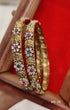 Gold Plated Multi colour cz stone Set of 2 bangles