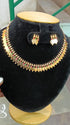 Gold plated Traditional Short Kasu Chain Necklace Set