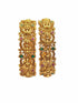Gold plated Laxmi Temple Set of 2 bangles in multicolor stones