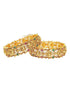Gold plated Laxmi Temple Set of 2 bangles in multicolor stones