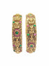 Gold plated Laxmi Temple Set of 2 bangles in multicolor stones