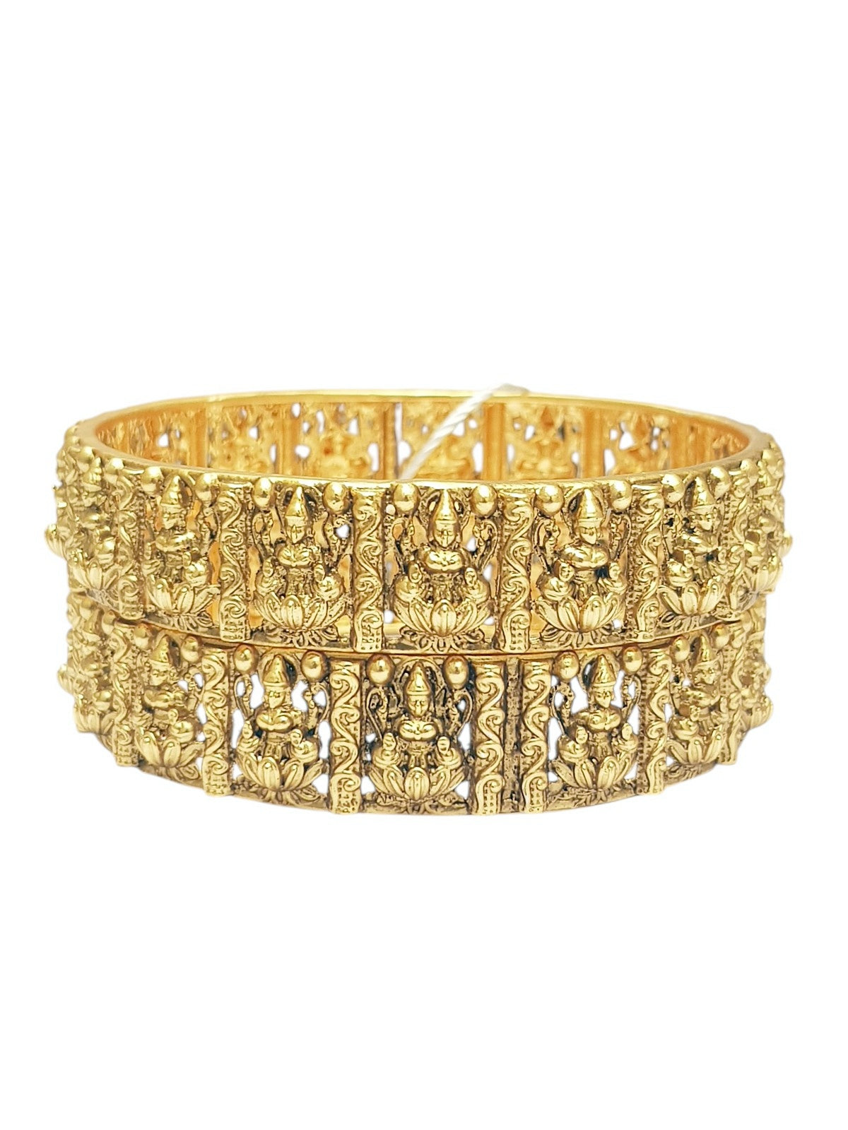 Gold plated Laxmi Temple Set of 2 bangles
