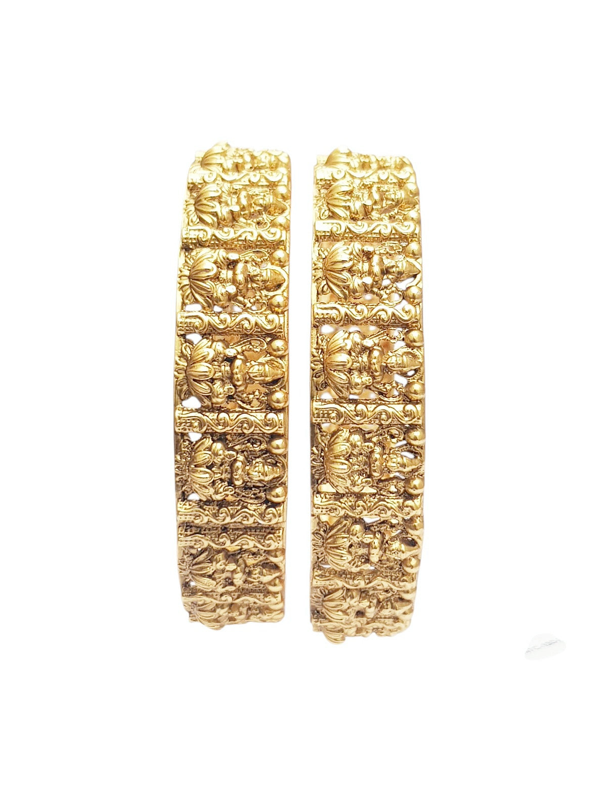 Gold plated Laxmi Temple Set of 2 bangles