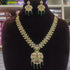 Premium Gold Plated Classic  Medium Necklace Set with green drops