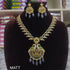Premium Gold Plated Classic  Medium Necklace Set with purple drops