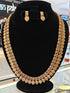 Gold Plated Long Kasu Necklace Set  0825
