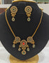 Gold Plated Coral Simple Necklace Set