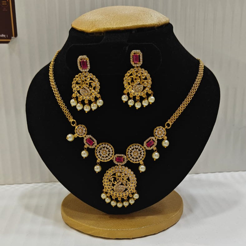 Gold Plated impun Short Necklace Set