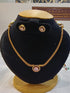 Gold Plated AD Short Necklace Set pastel color