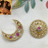 Gold Plated CZ Hair Moon Hair accessories suraj chand