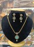 Torquoise stone simple necklace set