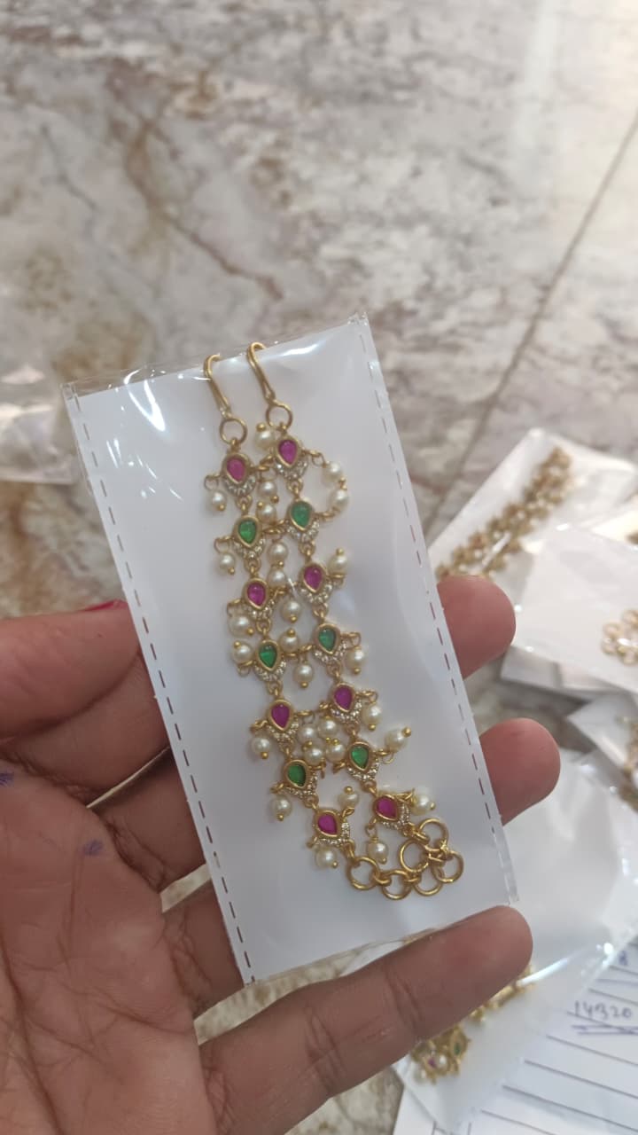 Premium Single Line Maatil with Pearls and stones