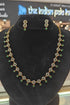 Gold Plated Premium CZ Necklace Set with green and white stones