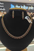 Gold Plated Premium CZ Necklace Set with green/Red stones