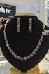 Gold Plated Premium CZ Necklace Set with Multicolor stones