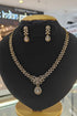 Gold Plated Premium CZ Necklace Set with white stones