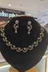 Gold Plated Premium CZ Necklace Set with white stones