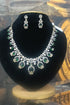 Gold plated Green CZ 3D Choer Necklace Set