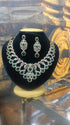Gold Plated Green CZ Choker Necklace Set