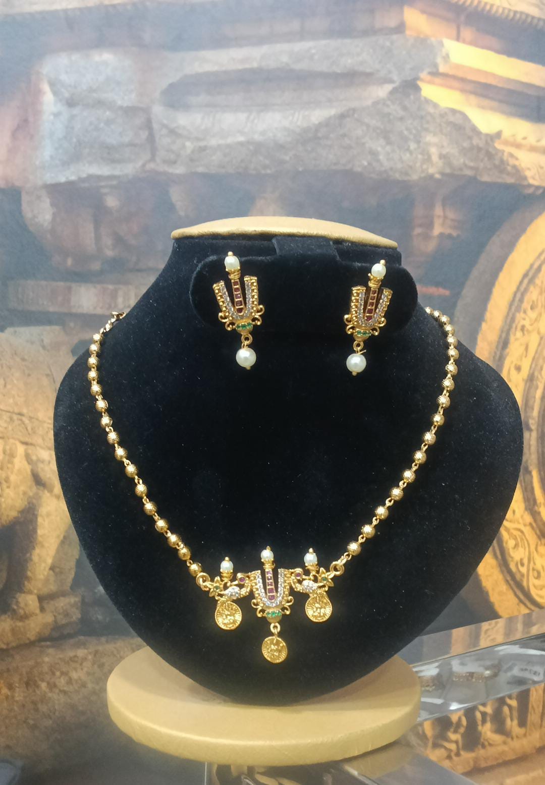 Premium Short Balaji Necklace Set