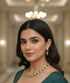 Gold Plated White and Mint green/green CZ Necklace Set
